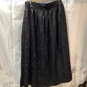 NWOT.  Black Jacquard A-Line Midi Skirt